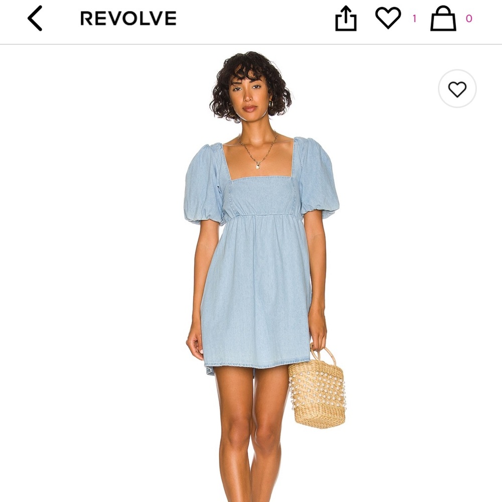 Baby doll dress, Show Me Your MuMu. Color: sky blue, size small.